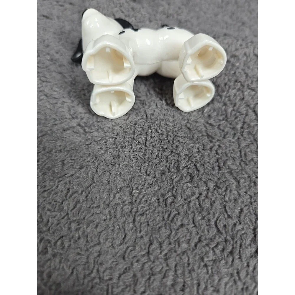 LEGO White Duplo Dog Black Eyes & Black Ear Nose